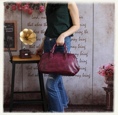 Tan Vintage Womens Leather Doctor Bags Doctor Handbag Doctor's Shoulder Bag Purse for Ladies