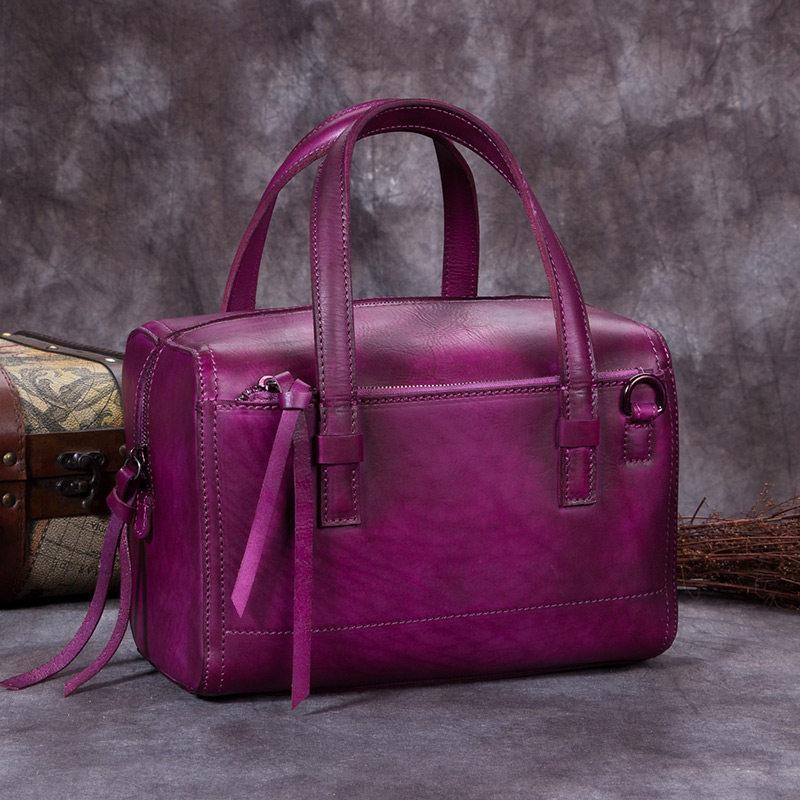 Purple leather purses shop