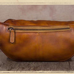 Vintage Brown Leather Mens Fanny Pack Hip Belt Bags Waist Bag Hip Bag Bum Bag for WOmen