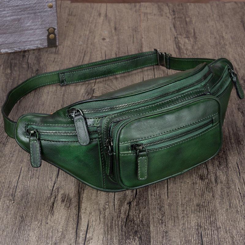 ファッション Vintage_Leather_Fanny_Pack_Hip ゴルフバッグ・キャディバッグ