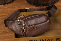 Vintage Leather Fanny Pack Mens Waist Bag Hip Pack Belt Bag Bumbag for Men