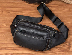 Vintage Leather Fanny Pack Mens Waist Bag Hip Pack Belt Bag Bumbag for Men