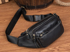 Vintage Leather Fanny Pack Mens Waist Bag Hip Pack Belt Bag Bumbag for Men
