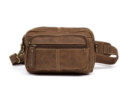 Vintage Leather Fanny Pack Mens Waist Bag Hip Pack Belt Bag Bumbag for Men