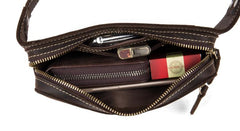 Vintage Leather Fanny Pack Mens Waist Bag Hip Pack Belt Bag Bumbag for Men