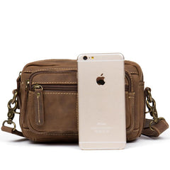 Vintage Leather Fanny Pack Mens Waist Bag Hip Pack Belt Bag Bumbag for Men
