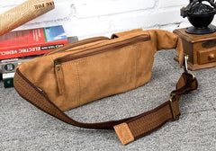 Vintage Leather Fanny Pack Mens Waist Bag Hip Pack Belt Bag Bumbag for Men
