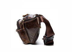Vintage Leather Fanny Pack Mens Waist Bag Hip Pack Belt Bag Bumbag for Men
