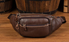 Vintage Leather Fanny Pack Mens Waist Bag Hip Pack Belt Bag Bumbag for Men