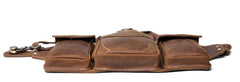 Vintage Leather Fanny Pack Mens Waist Bag Hip Pack Belt Bag Bumbag for Men