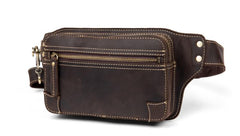 Vintage Leather Fanny Pack Mens Waist Bag Hip Pack Belt Bag Bumbag for Men