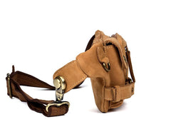 Vintage Leather Fanny Pack Mens Waist Bag Hip Pack Belt Bag Bumbag for Men