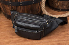 Vintage Leather Fanny Pack Mens Waist Bag Hip Pack Belt Bag Bumbag for Men