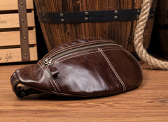 Vintage Leather Fanny Pack Mens Waist Bag Hip Pack Belt Bag Bumbag for Men