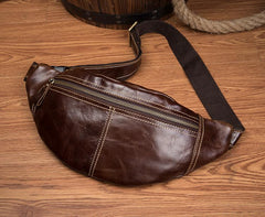 Vintage Leather Fanny Pack Mens Waist Bag Hip Pack Belt Bag Bumbag for Men