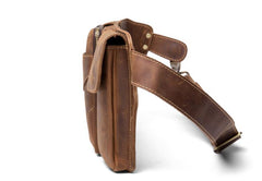 Vintage Leather Fanny Pack Mens Waist Bag Hip Pack Belt Bag Bumbag for Men