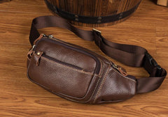 Vintage Leather Fanny Pack Mens Waist Bag Hip Pack Belt Bag Bumbag for Men
