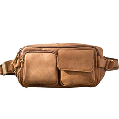 Vintage Leather Fanny Packs Mens Waist Bag Hip Pack Belt Bag for Men