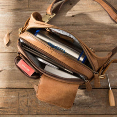 Vintage Leather Fanny Packs Mens Waist Bag Hip Pack Belt Bag for Men