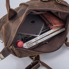 Vintage Leather Handbag for men Travel Bag Shoulder Bag Messenger Bag for men