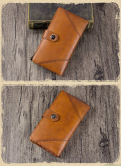 Vintage Leather Womens Purple Long Clutch Wallet Brown Bifold Purse Long Wallet for Ladies