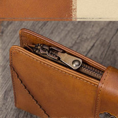 Vintage Leather Womens Purple Long Clutch Wallet Brown Bifold Purse Long Wallet for Ladies