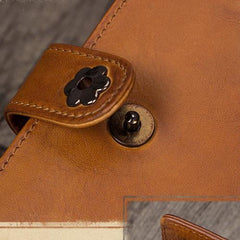 Grey Vintage Womens Leather Bifold Long Wallet Tan Phone Clutch Purse for Ladies