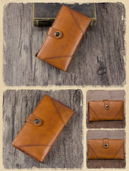 Grey Vintage Womens Leather Bifold Long Wallet Tan Phone Clutch Purse for Ladies
