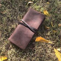 Vintage Leather Long Wallets for men Bifold Men Long Wallets