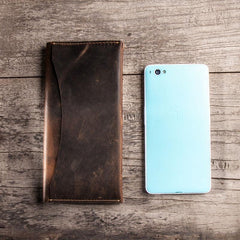 Vintage Leather Long Wallets for men Bifold Men Long Wallet