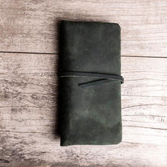 Vintage Leather Long Wallets for men Bifold Men Long Wallets
