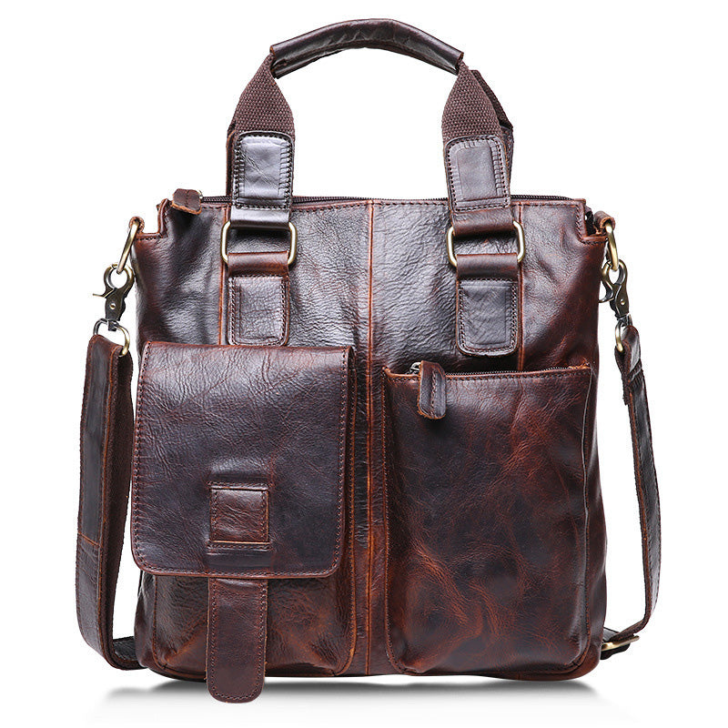 Leather Mens Vintage Briefcase Business Bag Work Bag For Men
