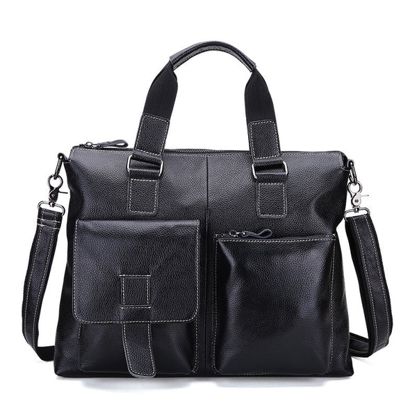 Vintage Leather Mens Briefcase Business Bag Work Bag For Men
