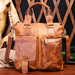 Leather Mens Vintage Briefcase Business Bag Work Bag For Men