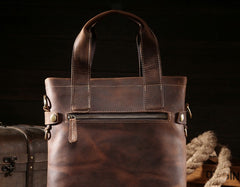 Vintage Leather Men Handbag Briefcase Shoulder Bag Work Bag For Men