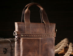 Vintage Leather Men Handbag Briefcase Shoulder Bag Work Bag For Men
