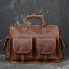 Vintage Leather Men Large Travel Bag Weekender Business Bag For Men