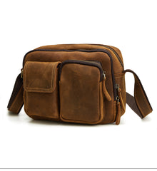 Vintage Cool Leather Mens Messenger Bags Shoulder Bag CrossBody Bags For Men
