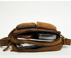 Vintage Cool Leather Mens Messenger Bags Shoulder Bag CrossBody Bags For Men