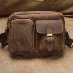 Vintage Leather Men Messenger Bag Shoulder Bag CrossBody Bag For Men