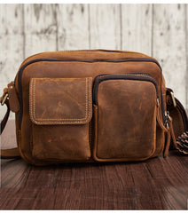 Vintage Cool Leather Mens Messenger Bags Shoulder Bag CrossBody Bags For Men