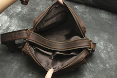 Vintage Leather Men Messenger Bag Shoulder Bag CrossBody Bag For Men