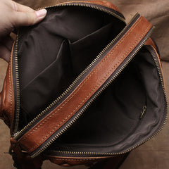 Vintage Leather Men Messenger Bag Shoulder Bag CrossBody Bag For Men