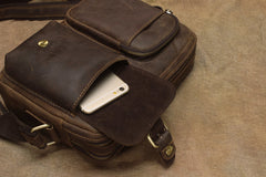 Vintage Leather Men Messenger Bag Shoulder Bag CrossBody Bag For Men