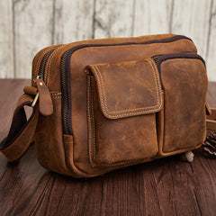 Vintage Cool Leather Mens Messenger Bags Shoulder Bag CrossBody Bags For Men