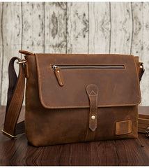 Vintage Leather Men Cool Messenger Bag Shoulder Bag CrossBody Bag For Men