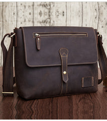 Vintage Leather Men Cool Messenger Bag Shoulder Bag CrossBody Bag For Men
