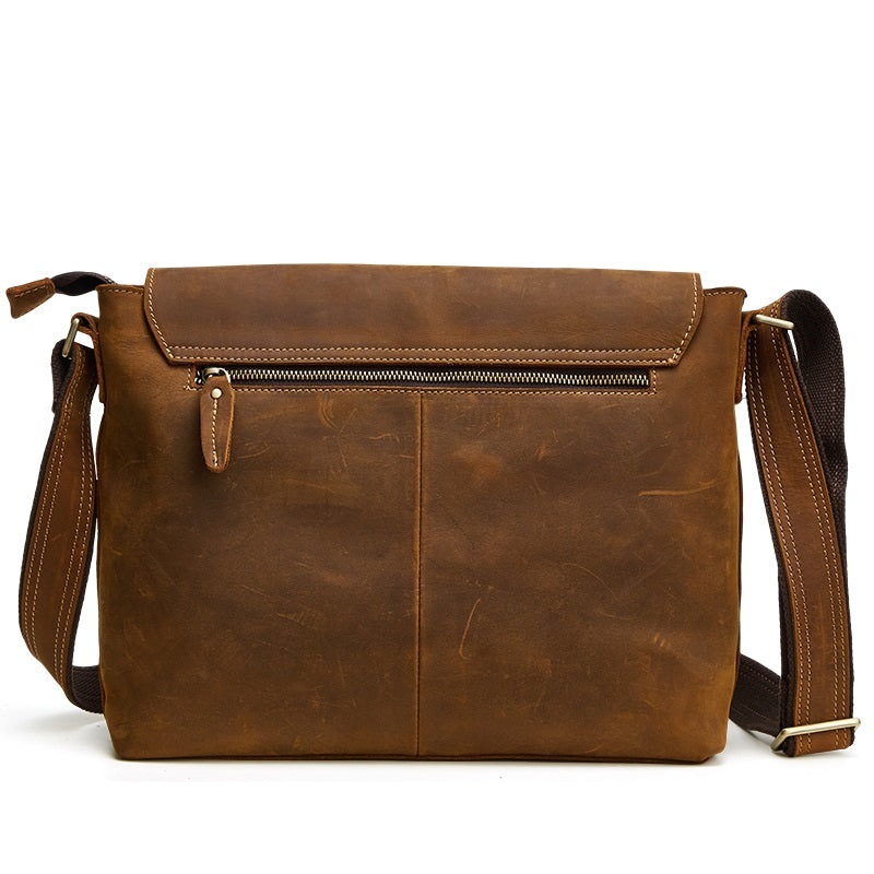 Vintage Leather Men Cool Messenger Bag Shoulder Bag CrossBody Bag For