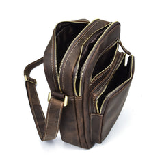 Vintage Leather Men Cool Messenger Bags Shoulder Bag CrossBody Bags For Men