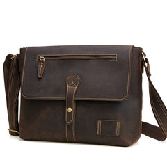 Vintage Leather Men Cool Messenger Bag Shoulder Bag CrossBody Bag For Men